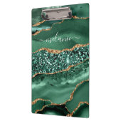 Green Gold Geode Marble Individuelle Name Zwischen Klemmbrett (Links)