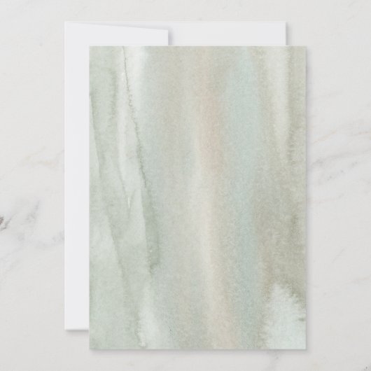 Green Gold Geometric Abschluss für Aquarellsäge Einladung (Rückseite)