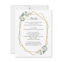 Green Gold Geometric Details Beipackkarte