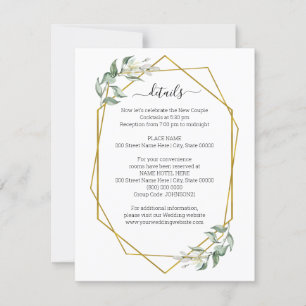 Green Gold Geometric Details Beipackkarte Einladung