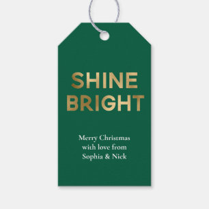 Green Gold Glam Shine Bright Weihnachtsgeschenke T Geschenkanhänger