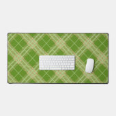 GREEN & GOLD GLITTER LOOK PLAID PATTERN SCHREIBTISCHUNTERLAGE (Tastatur & Maus)
