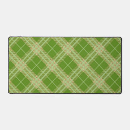 GREEN & GOLD GLITTER LOOK PLAID PATTERN SCHREIBTISCHUNTERLAGE