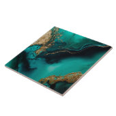 Green Gold Glitter Marbled Agate Ceramic  Fliese (Seite)