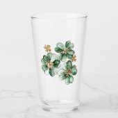 Green Gold Glitter Shamrock St. Patrick's Day Glas (Vorderseite)