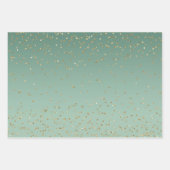 Green Gold Glitz Sparkle Streifen Leopard Geschenkpapier Set (Vorderseite)