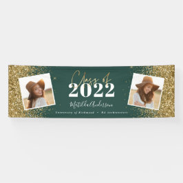 Green Gold Glitzer 2 Foto Klasse Abschluss Banner