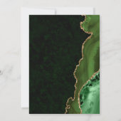 Green & Gold Glitzer Agate und Marmorhochzeit Einladung (Rückseite)