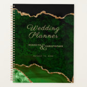 Green Gold Glitzer Agate Wedding Planner Planer (Vorderseite)