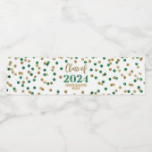 Green Gold Glitzer Confetti Abschluss Wasserflaschenetikett (Einzelnes Label)