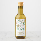 Green Gold Glitzer Confetti Abschluss Weinetikett (Vorderseite)