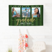 Green Gold Glitzer Drehbuch Abschluss 3 Foto chic Banner (Insitu)