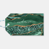 Green Gold Glitzer Emerald Individuelle Name Gesch Geschenkanhänger (Rückseite Horizontal)