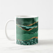 Green Gold Glitzer Emerald Individuelle Name Kaffe Kaffeetasse (Links)