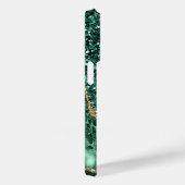 Green Gold Glitzer Emerald Your Name iPhone Case (Rückseite / Rechts)