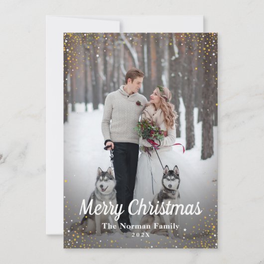 Green Gold Glitzer Frohe Weihnachten Foto (Vorderseite)