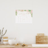 Green Gold Glitzer Guess Baby Anreisedatum Poster (Küche)