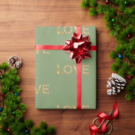 Green Gold Glitzer Liebe Geschenkpapier