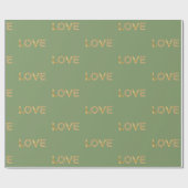 Green Gold Glitzer Liebe Geschenkpapier (Flach)