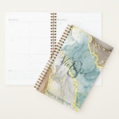 Green Gold Glitzer Marble Geode Monogram Planner Planer (Anzeige)