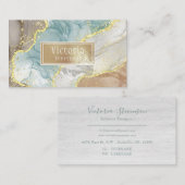 Green Gold Glitzer Marble Geode Name Agate Busines Visitenkarte (Vorne/Hinten)