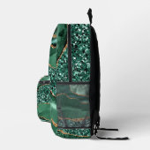 Green Gold Glitzer Marble Individuelle Name Backpa Bedruckter Rucksack (Rechts)