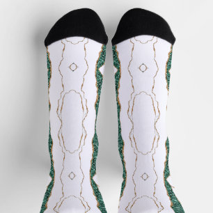 Green Gold Glitzer Weiße Socken