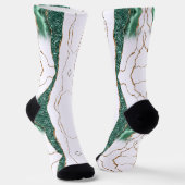 Green Gold Glitzer Weiße Socken (Gewinkelt)