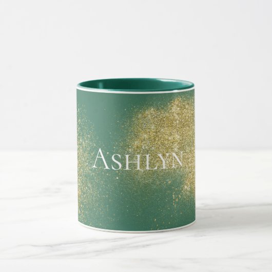 Green Gold Glitzy Glitzer Tasse (Zentrum)