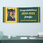 Green Gold Glückwunschs Grad Custom Foto Abschluss Banner (Messe)