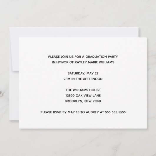 Green Gold Graduate Foto 2025 Graduation Party Einladung (Rückseite)