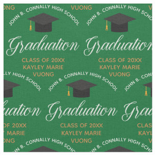 Green Gold Graduate Personalisierter Abschluss Stoff
