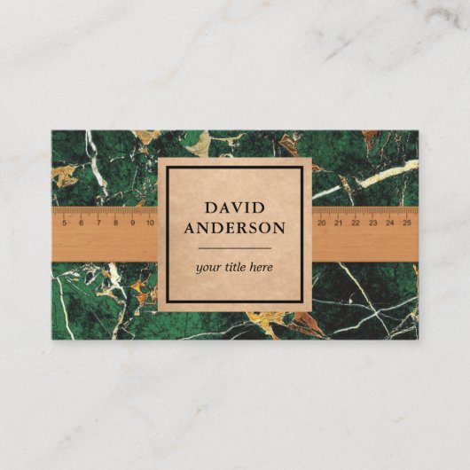 Green Gold Granite Splashback Kitchenette Visitenkarte (Vorderseite)