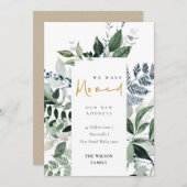 Green Gold Greenerity Frame Wir haben Moved Card Dankeskarte (Vorne/Hinten)