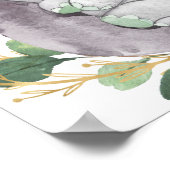 Green Gold Greenery Eucalyptus Elephant Willkommen Poster (Ecke)