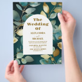 Green Gold Greenery Eukalyptus Wedding Flyer (Hand)
