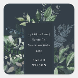 Green Gold Greenery habe ich verschoben Adresse Quadratischer Aufkleber