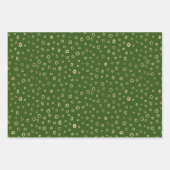 Green Gold Hearts Stars Circles Random Muster Geschenkpapier Set (Vorderseite 2)