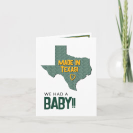 Green/Gold Herringbone Made in Texas Foto Baby Ankündigung