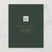 Green Gold Hochzeit Speichern Sie die Datumskarten (Rückseite)