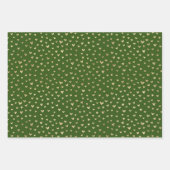 Green Gold Holiday Liebe Herz Muster Geschenkpapier Set (Vorderseite 2)