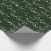 Green Gold Holiday Pattern Elegantes Classic Xmas Geschenkpapier (Ecke)