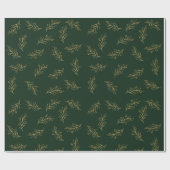 Green Gold Holiday Pattern Elegantes Classic Xmas Geschenkpapier (Flach)