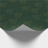 Green Gold Holiday Pattern Elegantes Classic Xmas Geschenkpapier (Ecke)
