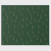 Green Gold Holiday Pattern Elegantes Classic Xmas Geschenkpapier (Flach)