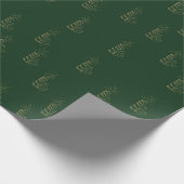 Green Gold Holiday Pattern Elegantes Classic Xmas Geschenkpapier (Ecke)