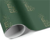 Green Gold Holiday Pattern Elegantes Classic Xmas Geschenkpapier (Rolleneckpunkt)