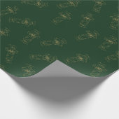 Green Gold Holiday Pattern Elegantes Classic Xmas Geschenkpapier (Ecke)