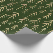 Green Gold Holiday Tree Muster Geschenkpapier (Ecke)