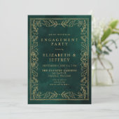 Green Gold Holly Weihnachtspartei Einladung (Stehend Vorderseite)